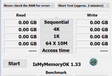 IsMyMemoryOK v1.33 内存检测与性能测试工具中文绿色便携版-睿共享资源